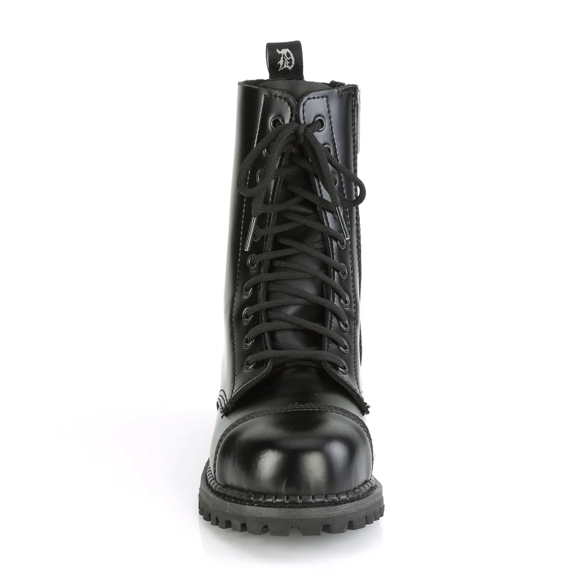 10 Eyelet RIOT-10 Black Leather