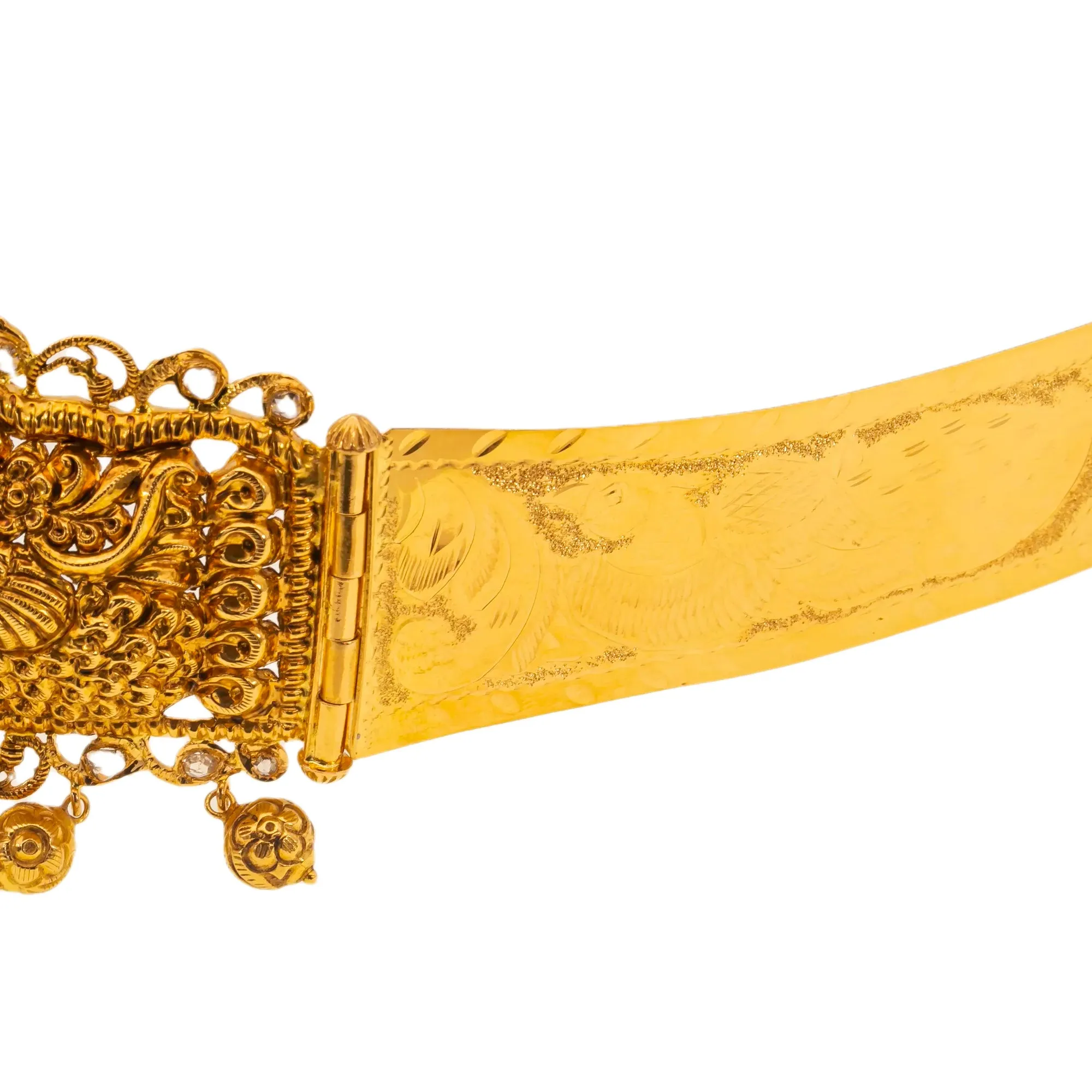 22K Yellow Gold & Gemstone Laxmi Vaddanam Belt (214.9gm)