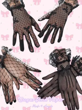 3 Pairs Lolita Lace Short Gloves Set in differnt styles