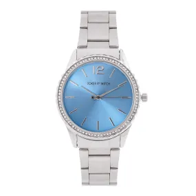 Adrenalina Blue Dial Silver Metallic Strap Watch