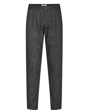 AKJAMES WOOL PLEAT PANTS - Dark grey mel