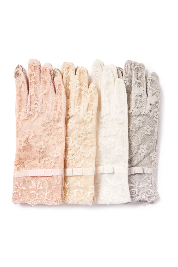 Amelie Lace Gloves - Gray Grace