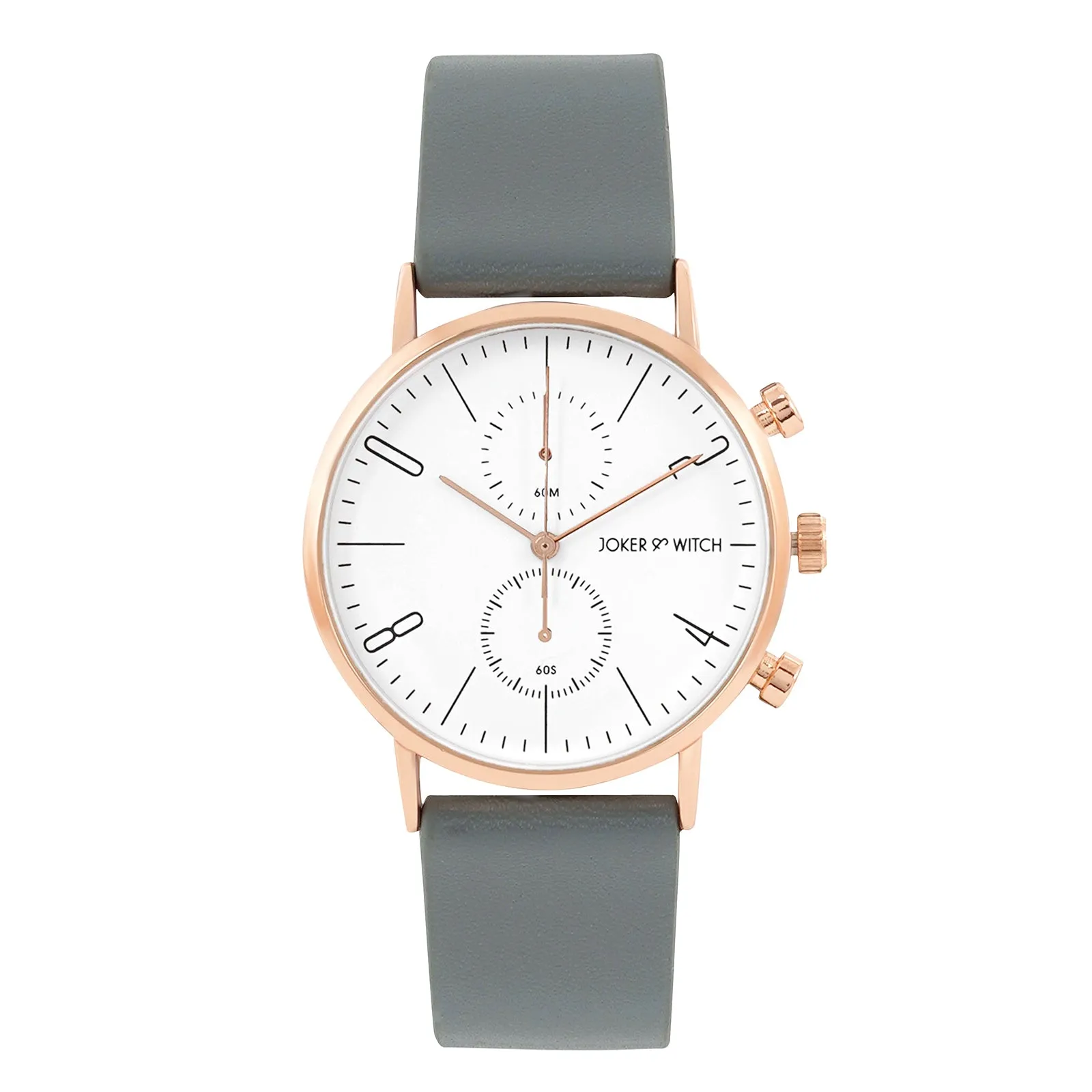 Bangkok White Dial Grey PU Strap Watch