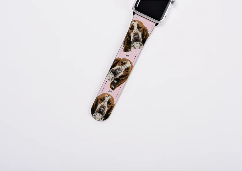 Basset Hound New Pink Apple Watch Strap