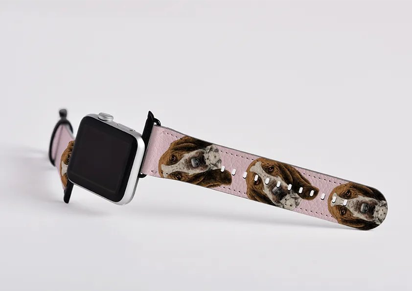 Basset Hound New Pink Apple Watch Strap