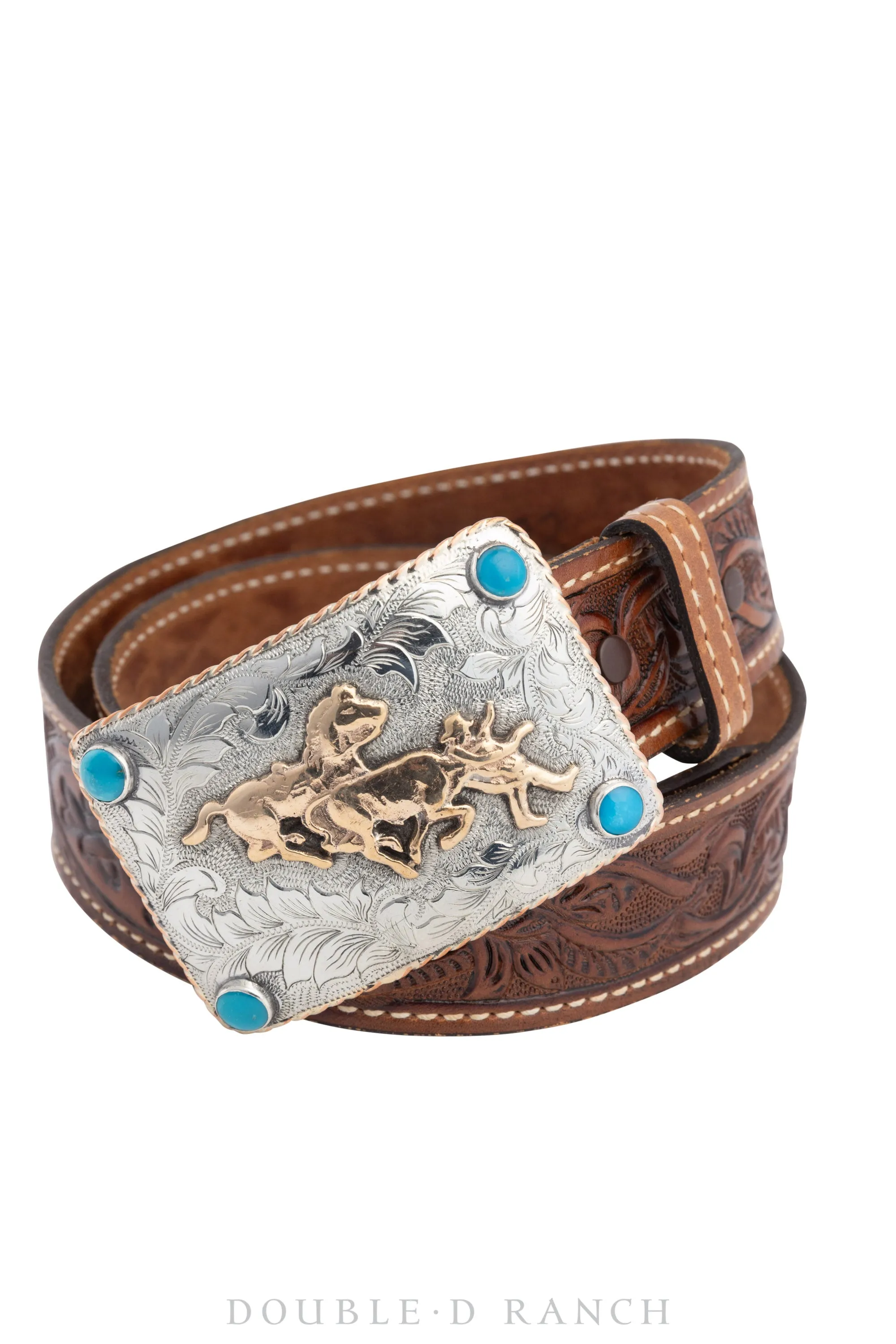 Belt, A Vintage, Western, Bulldoggers, Turquoise, Vintage ‘70s, 502