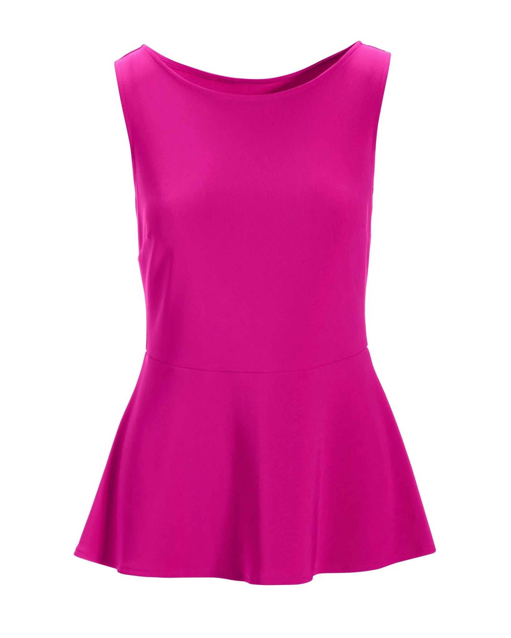 Beyond Travel Sleeveless Ballet-Neck High-Low Top Hot Pink