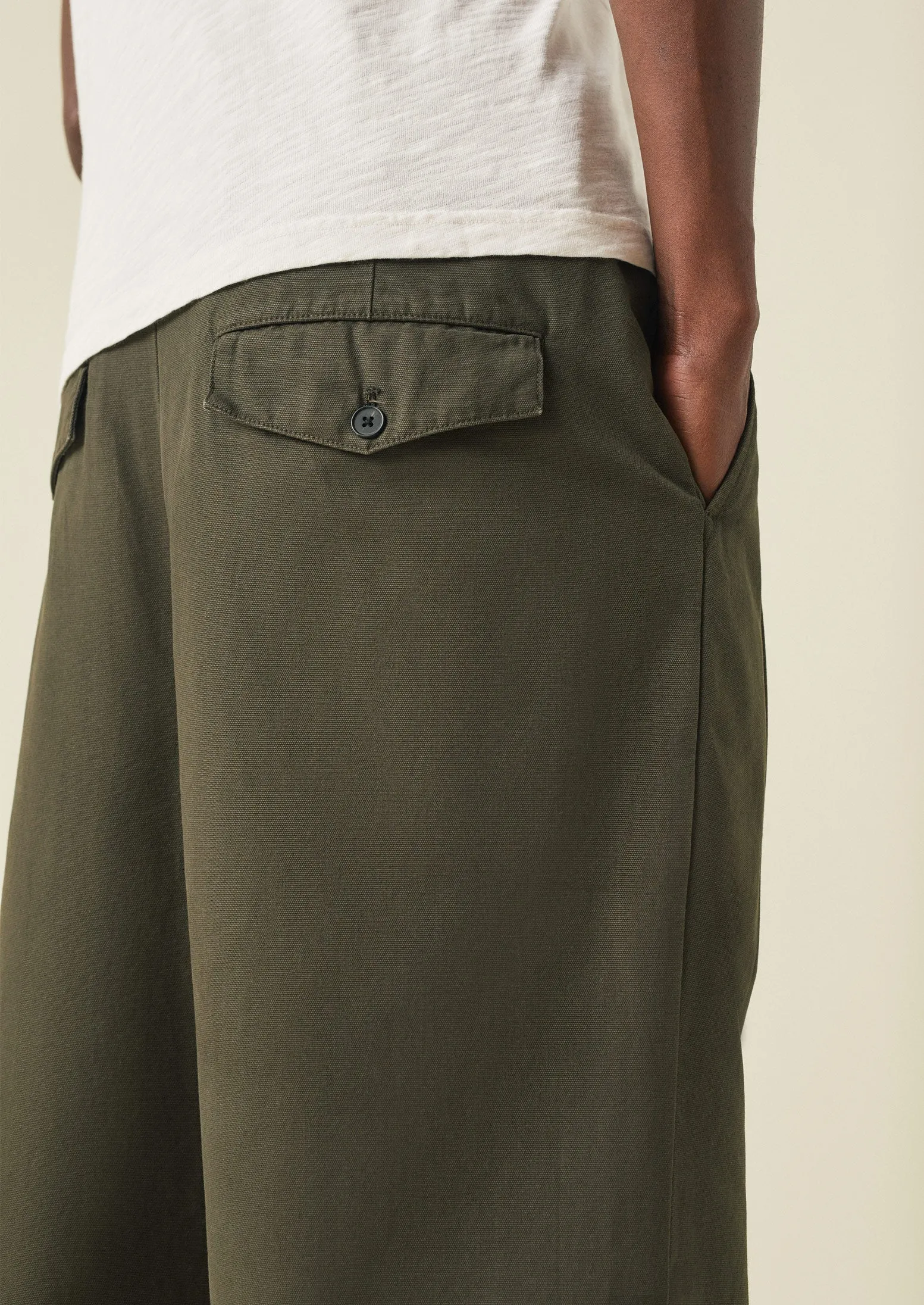 Bill Cotton Wide Leg Pants | Dark Olive