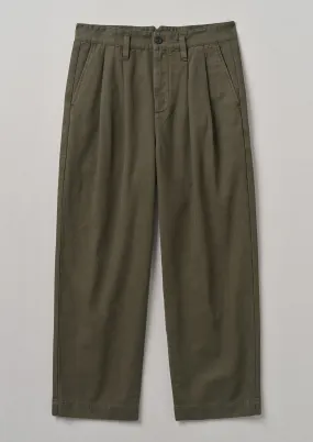 Bill Cotton Wide Leg Pants | Dark Olive