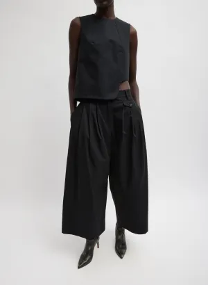 Bio Twill Triple Pleat Cropped Pant