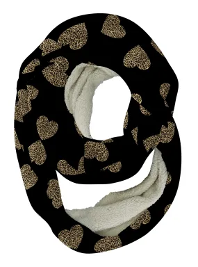 Black Leopard Hearts Infinity Scarf