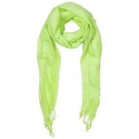 Blue Pacific Tissue Solid Modal and Cashmere Scarf Shawl in Lime Green