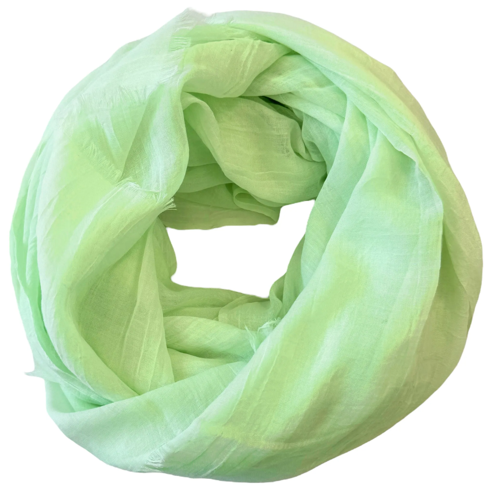 Blue Pacific Tissue Solid Silk Linen Lightweight Scarf in Bright Celadon Green