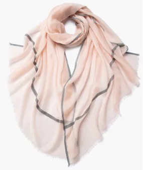 Camille Cashmere Shawl Blush and Grey