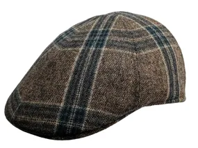 Cappellificio Biellese Virgin Wool Plaid Check Tan Ivy cap