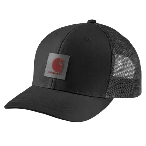 Carhartt Men's Rugged Flex Twill Mesh-Back Logo Patch Cap - Black