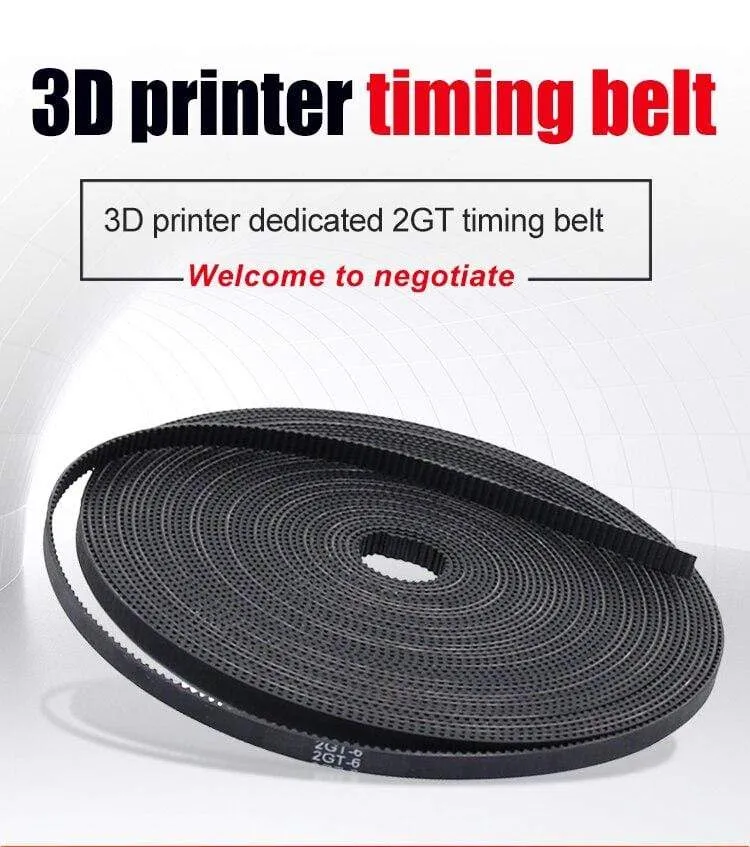 CREASEE Synchronous Bel For 3D Printer Black Rubber 2GT 6mm Timing Belt X Y Axis Belt for Printer  50mm 100mm Printer 3dParts