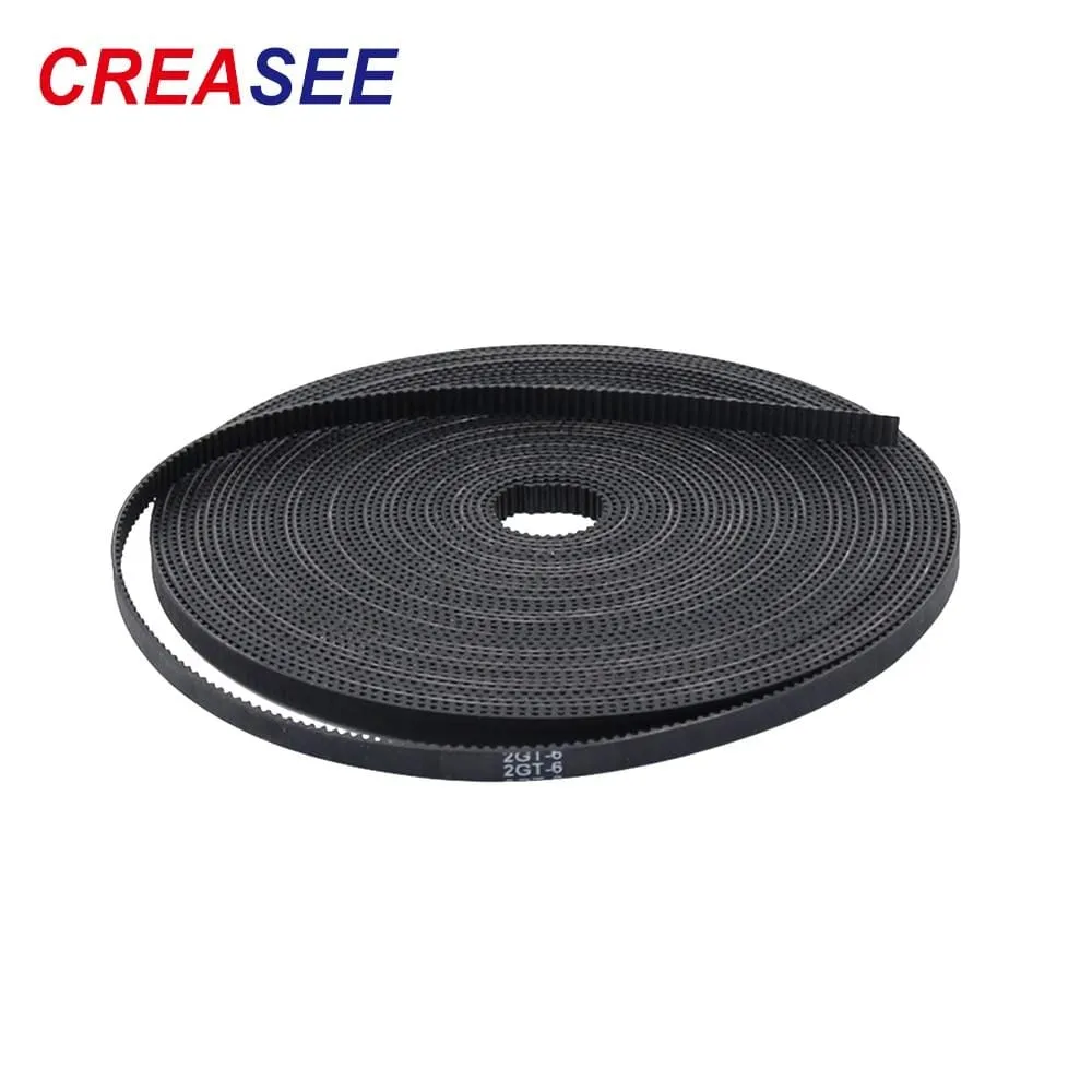 CREASEE Synchronous Bel For 3D Printer Black Rubber 2GT 6mm Timing Belt X Y Axis Belt for Printer  50mm 100mm Printer 3dParts