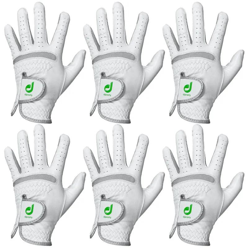 Dprofy Pro Cabretta Leather Golf Gloves 4 Units Package