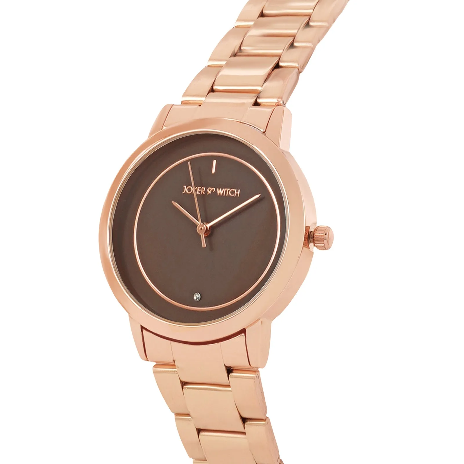 Eclipse Deep Taupe Dial Rosegold Metallic Strap Watch