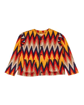 Engineered Garments Knit Cardigan Red/Navy Ikat Knit