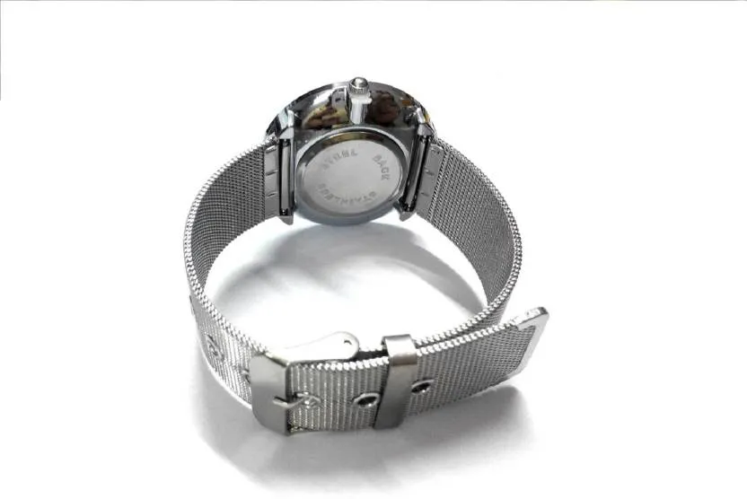 Fashion Stainless Steel Silver Band Quartz Luxury Watch