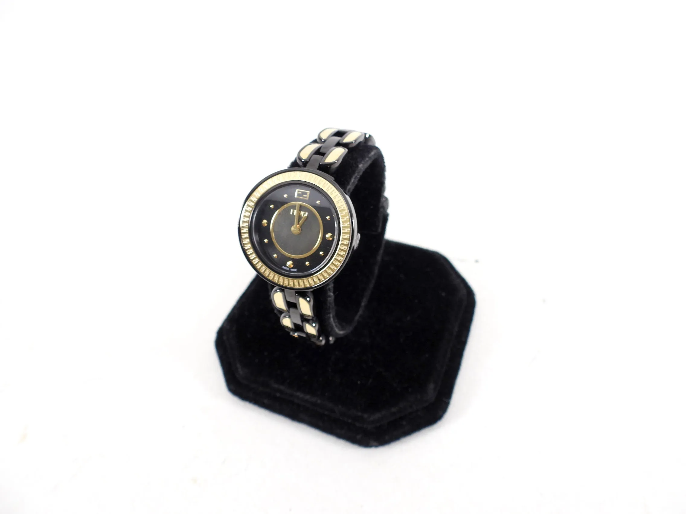 Fendi Black and Gold Two-Tone Ladies Wrist Watch