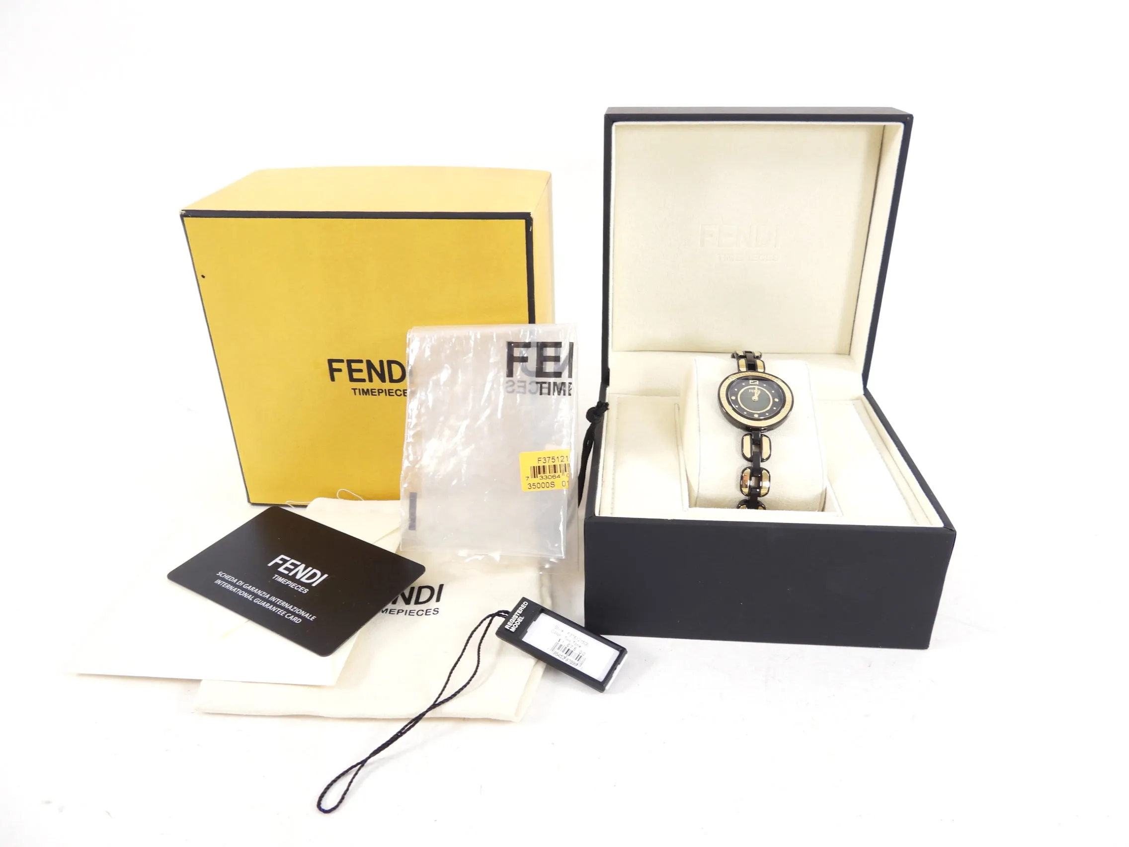 Fendi Black and Gold Two-Tone Ladies Wrist Watch