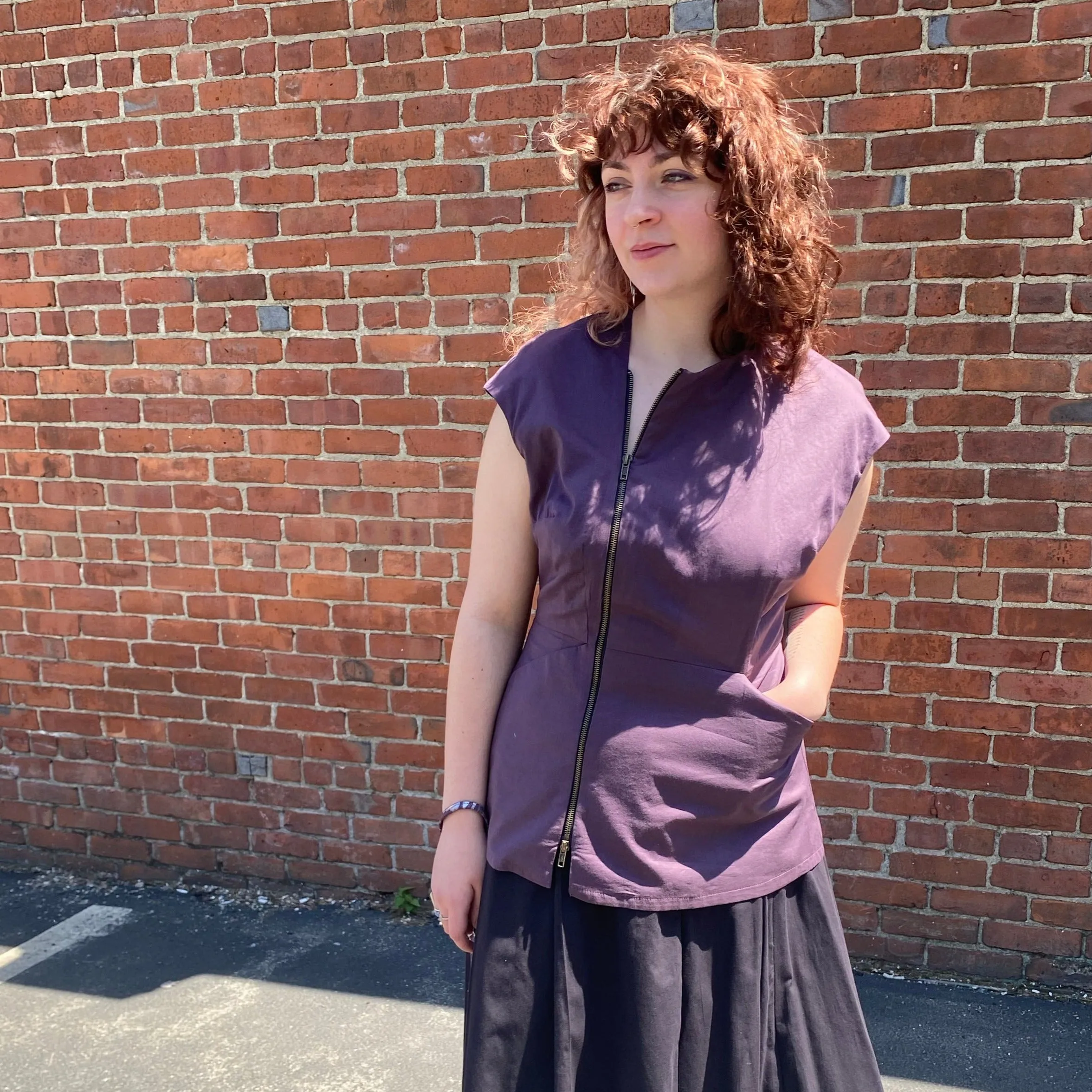 Ferrier Top in Eggplant by Kim Schalk