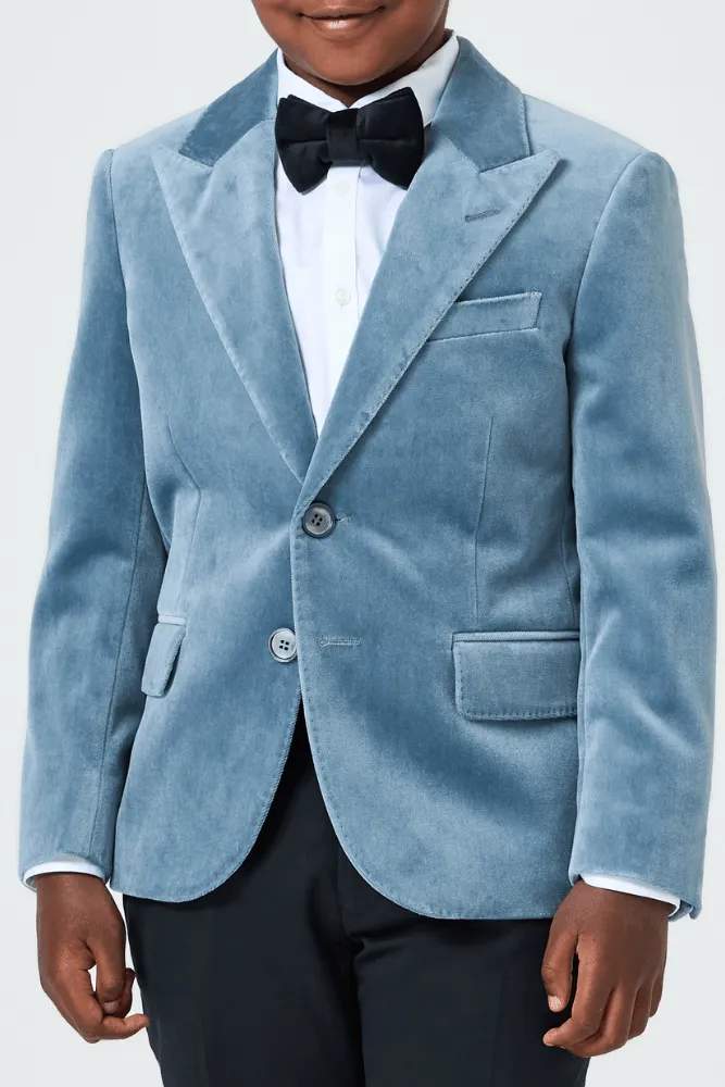 Freddy 2 Piece Velvet Tuxedo - Ice Blue