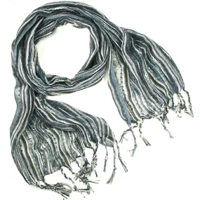 Guatemalan Handwoven Scarf - Black and Grey