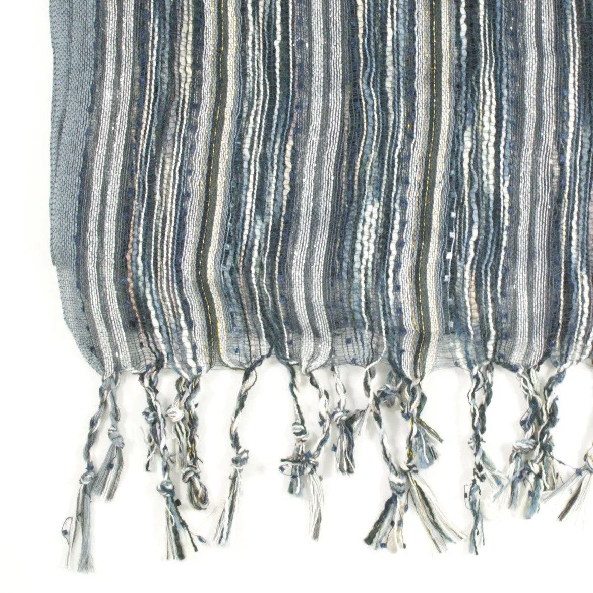 Guatemalan Handwoven Scarf - Black and Grey