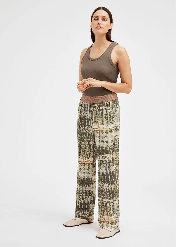 Gustav Marisa jersey pants 52000 Bukser - Olive w. Beige Print