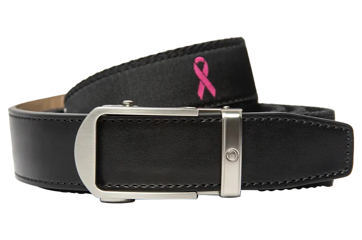 Hampton Black Pink Ribbon, 1 3/8 Strap, Golf Ribbon Belt