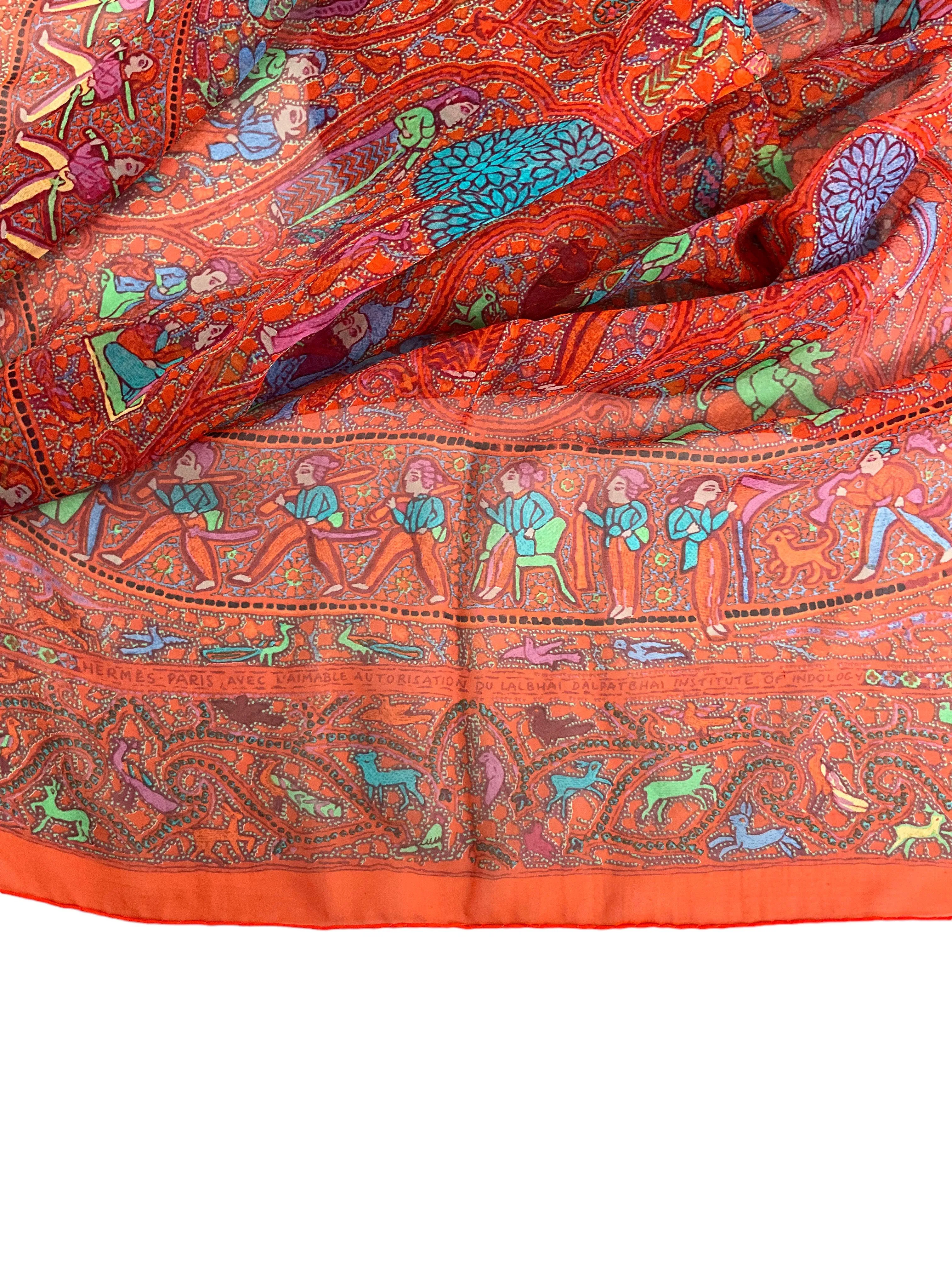 Hermes Institute Of Indology Silk Chiffon Scarf