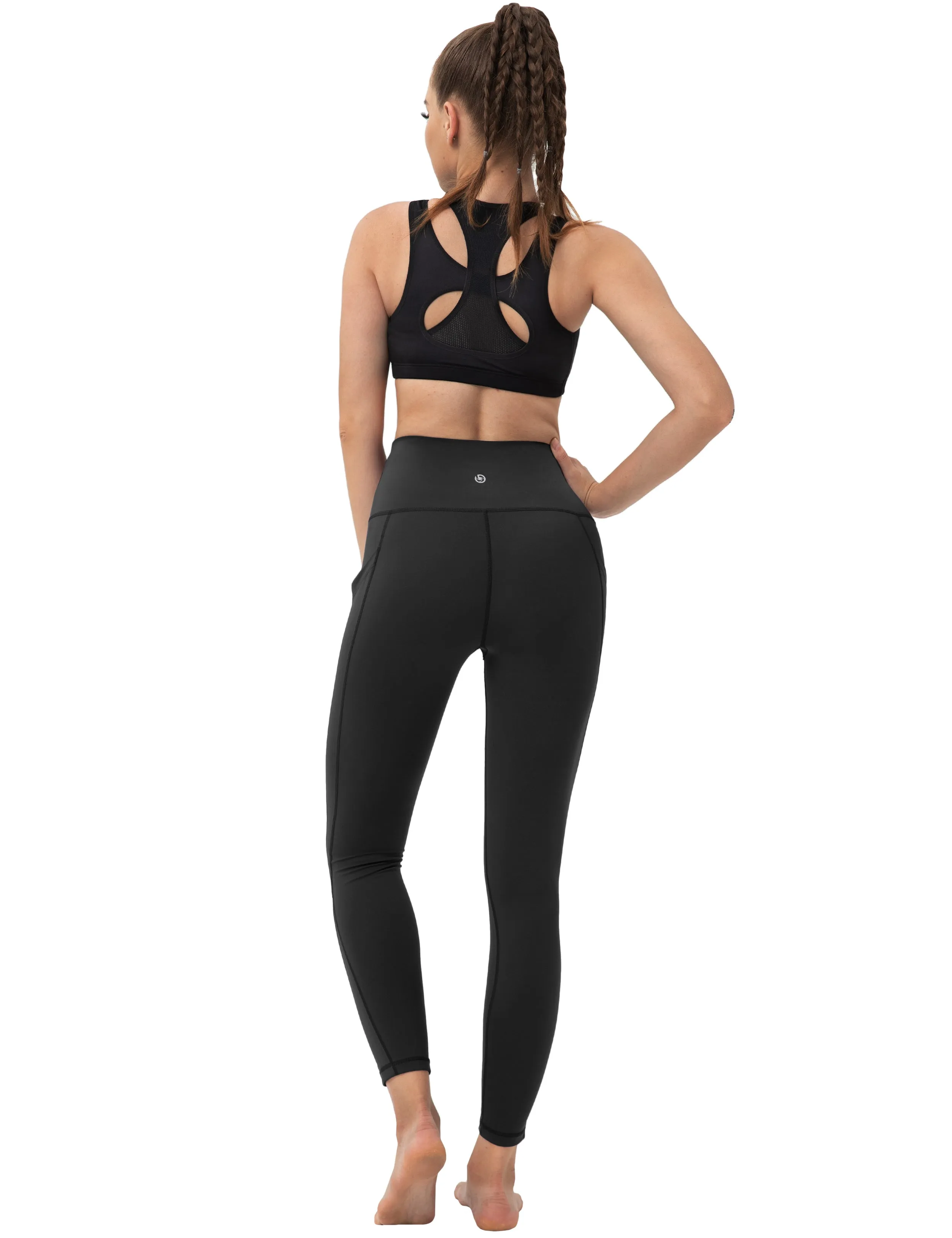 High Waist Side Pockets Yoga Pants black