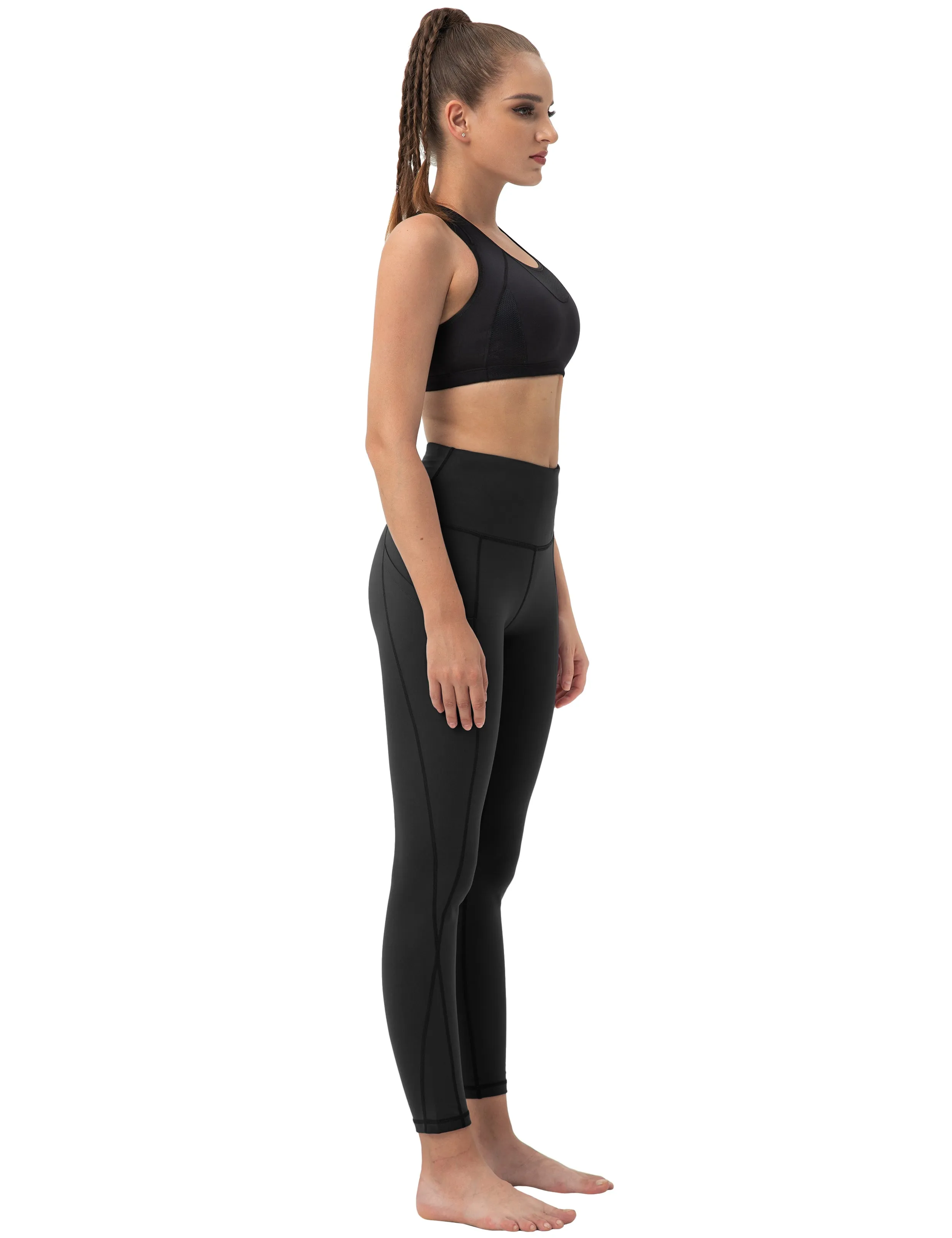 High Waist Side Pockets Yoga Pants black