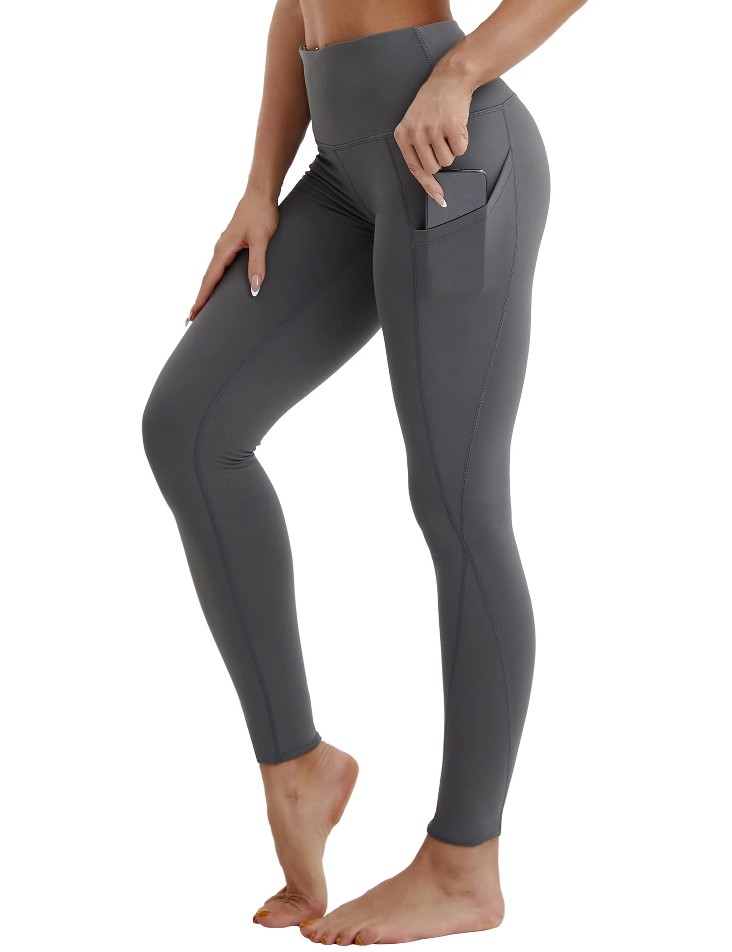 High Waist Side Pockets yogastudio Pants shadowcharcoal ins_yogastudio