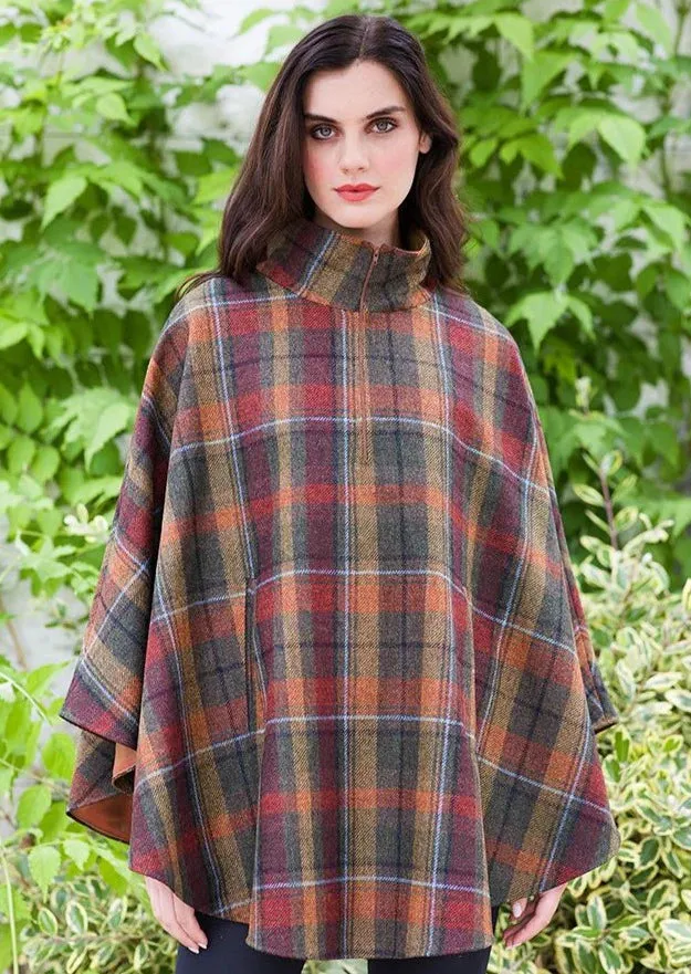 Irish Tweed Half Zip Poncho [7 Colors]