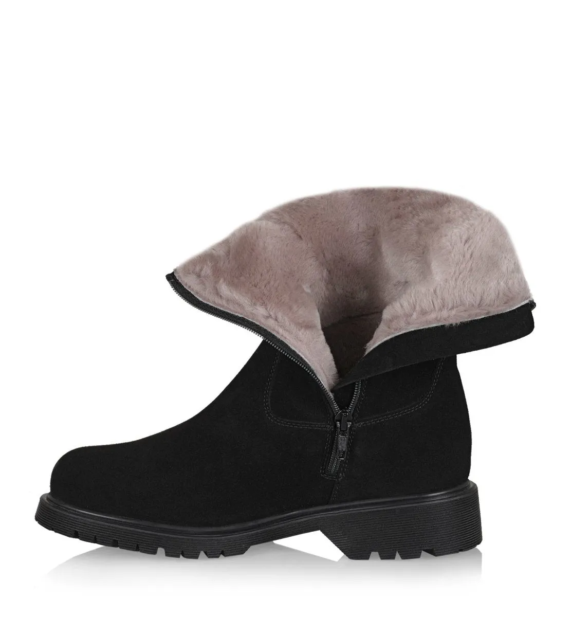 La Canadienne Women's Hunter Waterproof Shearling Black Suede