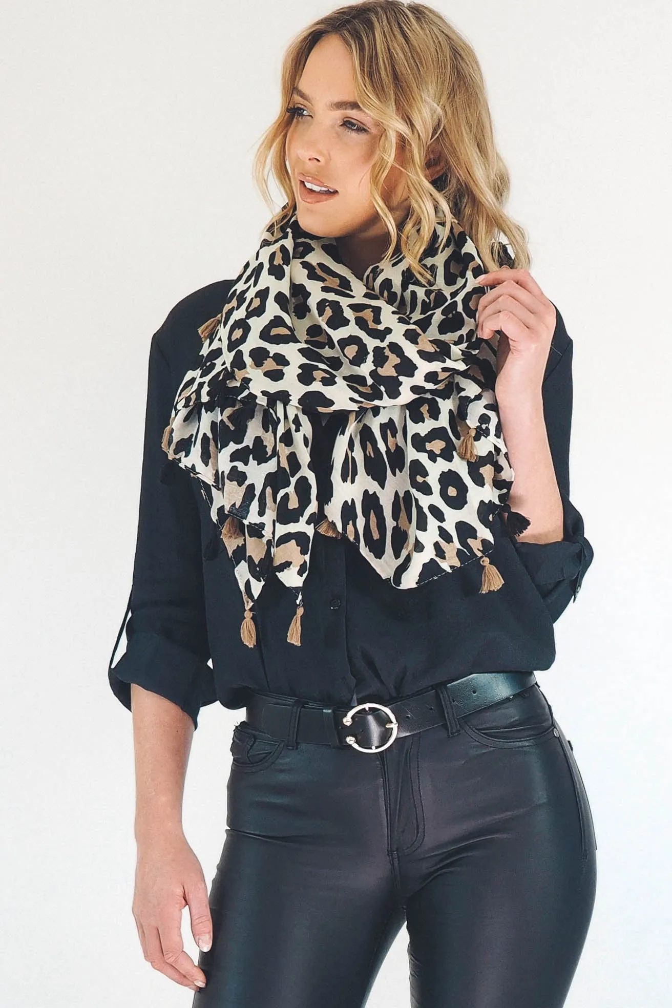 Leopard Print Scarf- Light