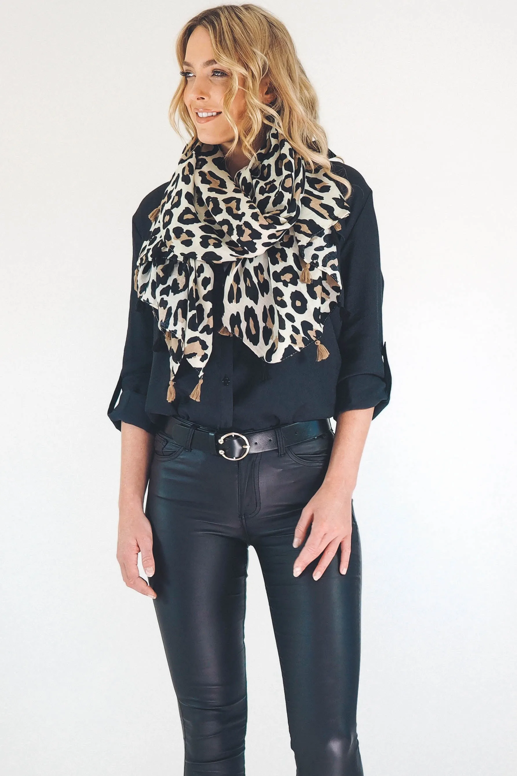 Leopard Print Scarf- Light