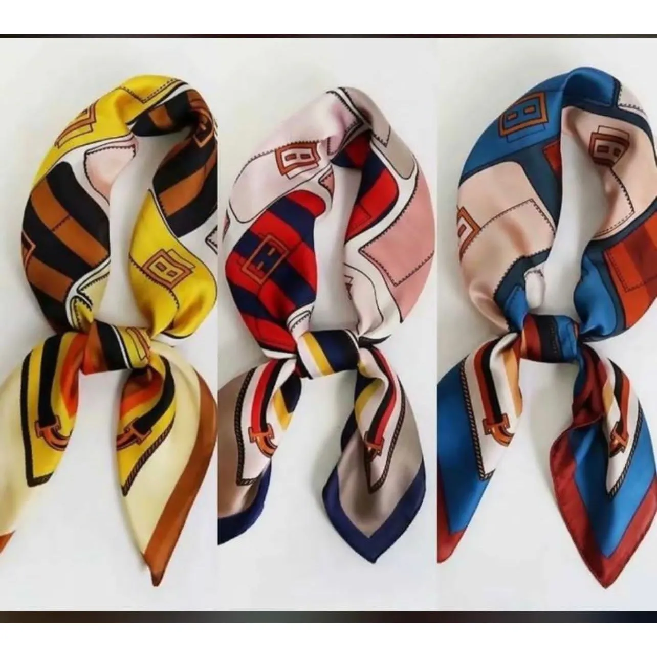 Luxury Print Silk Satin Head Scarf