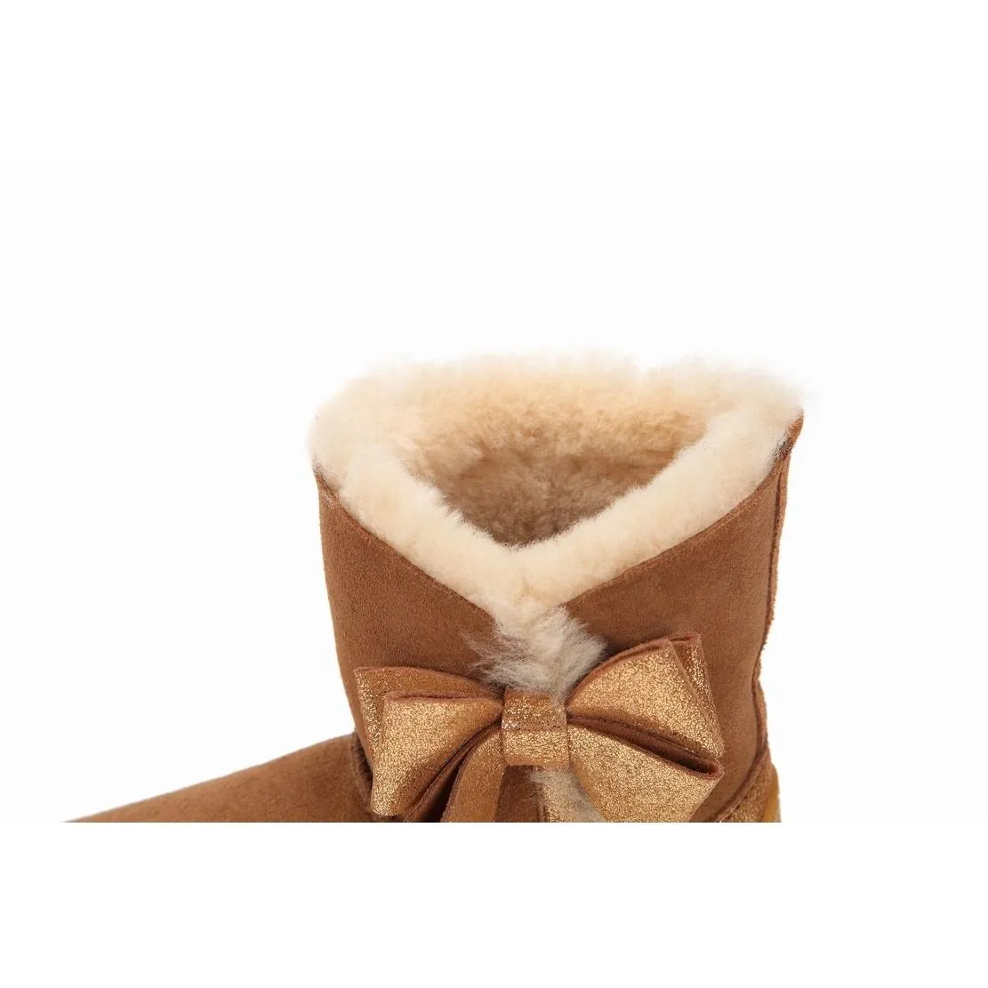 Mackay - Metallic Bow-Tie Boot - Premium Australian Sheepskin [Clearance]