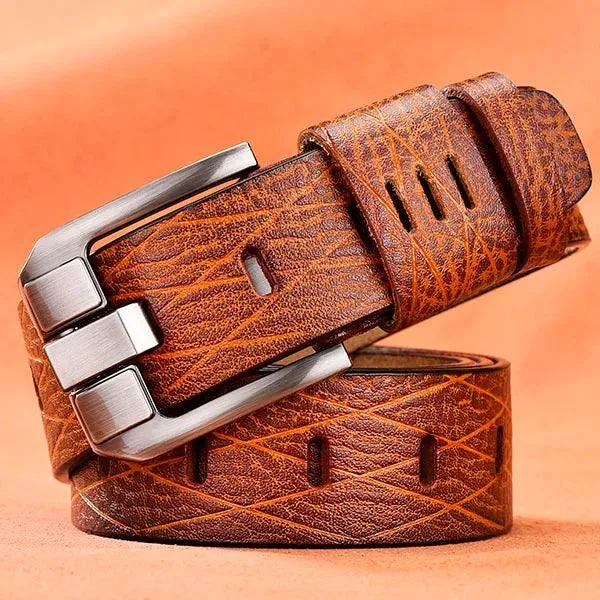 Male Leather Belt Men Male Genuine Leather Strap Luxury Pin Buckle Belts