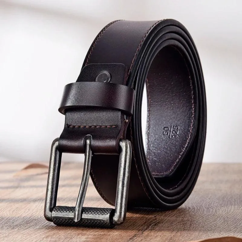 Male Leather Belt Men Male Genuine Leather Strap Luxury Pin Buckle Belts