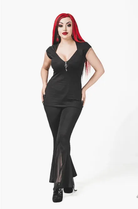 Necessary Evil Luna Cap Sleeve Top