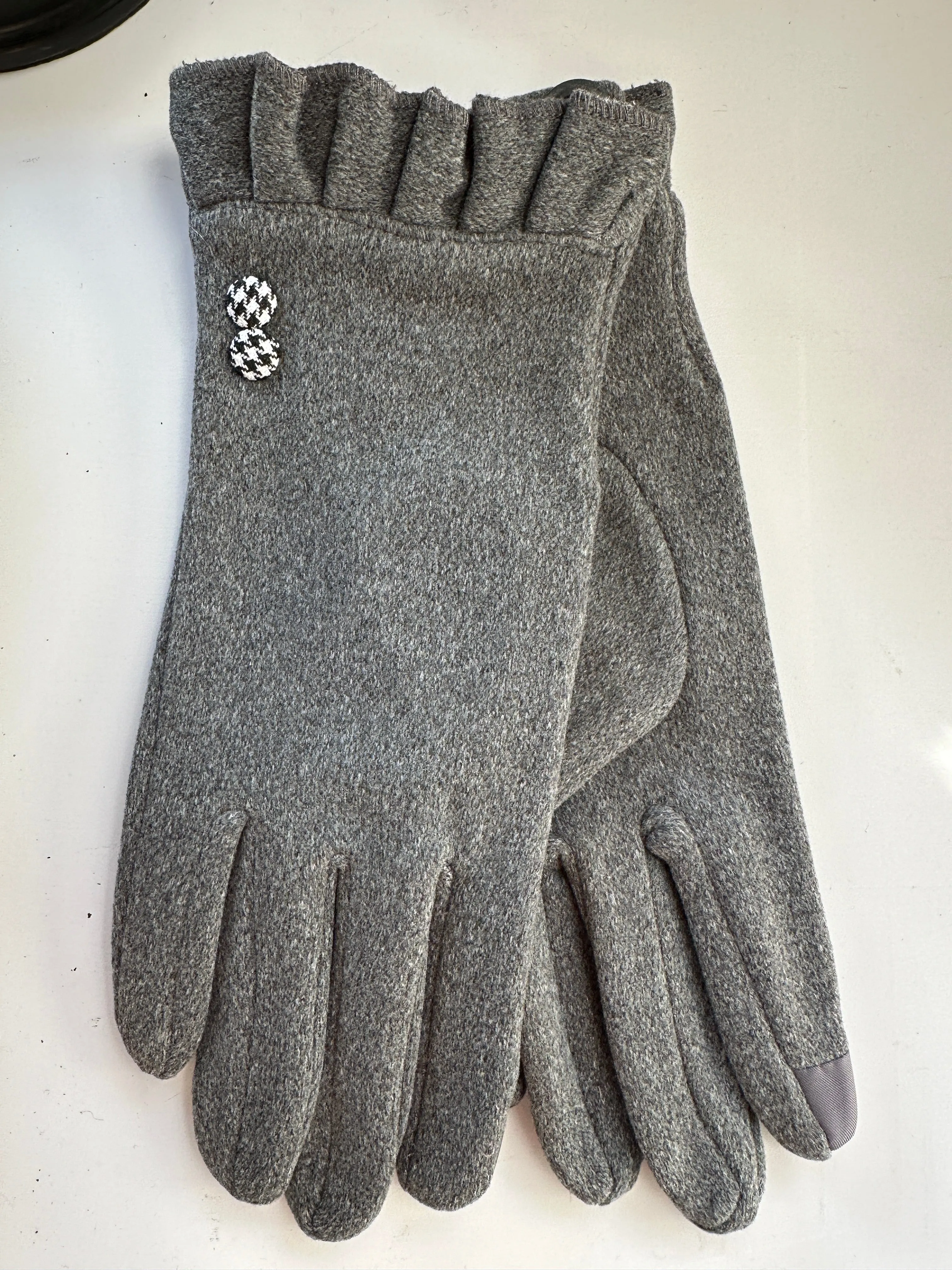 Peplum Beautiful Texting Gloves with Buttons Accents