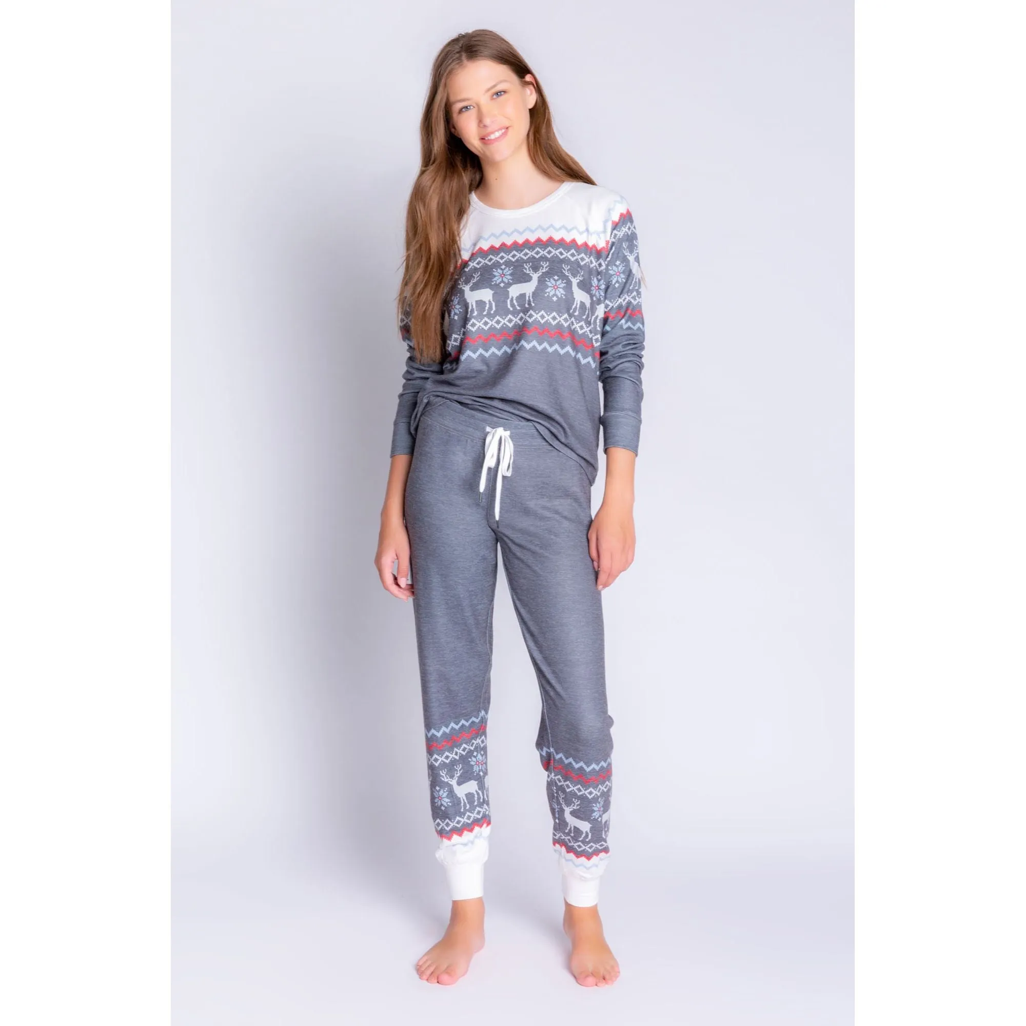 PJ Salvage Women's Family Fairisle Jammie Pants - CHARCOAL