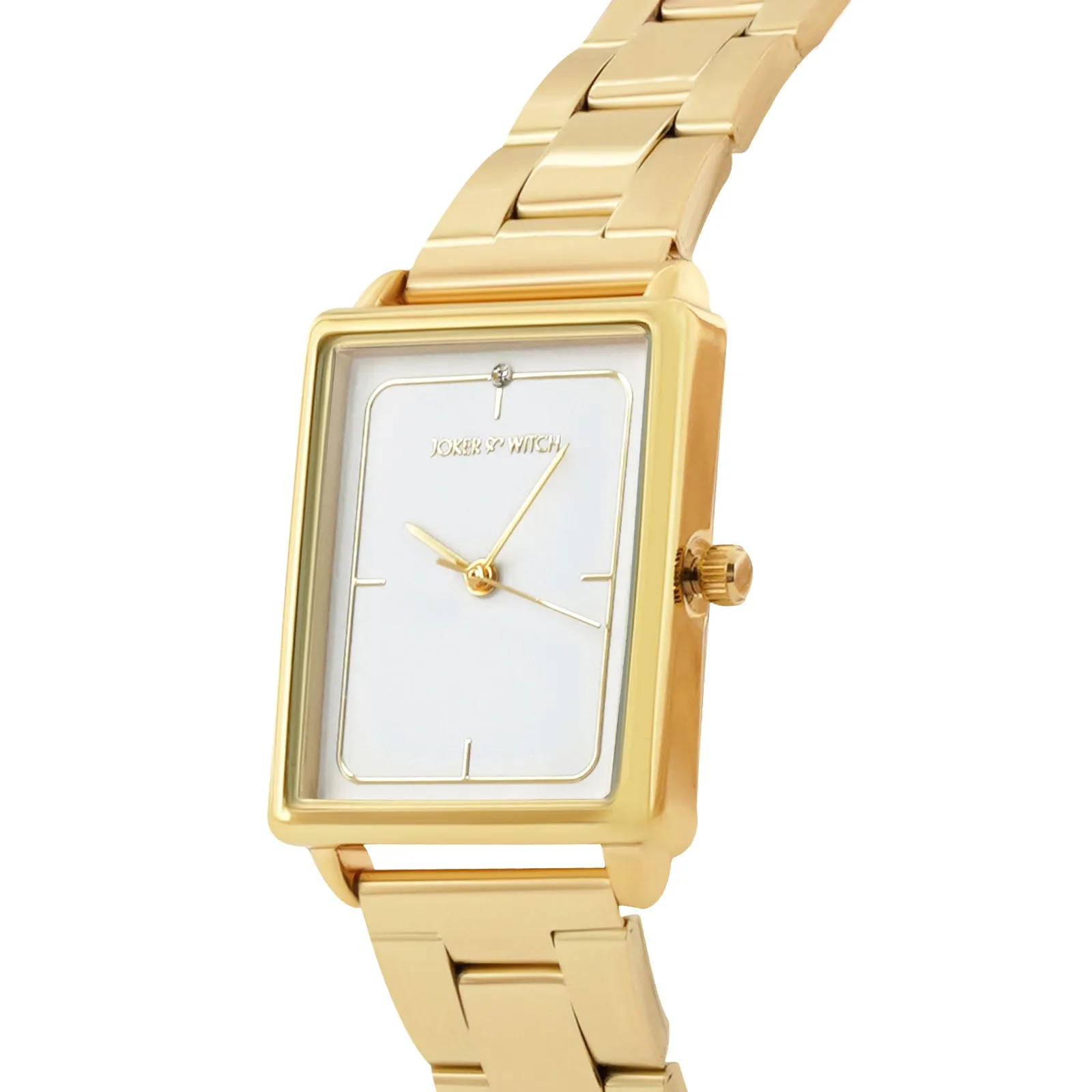 Quad White Dial Gold Metallic Strap Watch